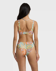 Le Surf Reversible Lowrider Full Bikini Bottom - Orange Multi