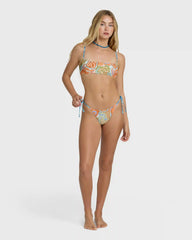Le Surf Tie-side Maya Tiny Bikini Bottom - Orange Multi
