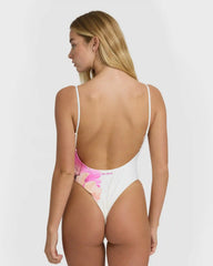 Sunny Shore Deep V One-piece Swimsuit - Salt Crystal
