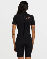 Foil Flatlock Short Sleeve Springsuit - Black