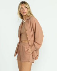 Sweet Swell Long Sleeve Shirt - Rose Brown