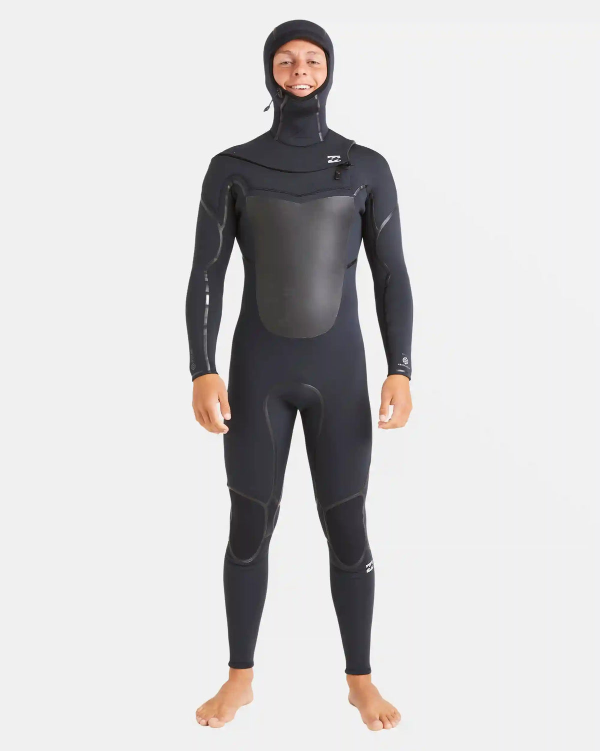 5/4mm Absolute Natural+ Upcycler Welded Chest Zip Hooded Wetsuit - Black
