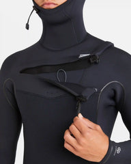 6/5mm Furnace Natural Upcycler Welded Chest Zip Wetsuit - Black
