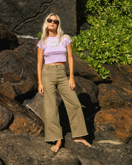 Free Fall High-Waist Twill Pants - Martini Olive