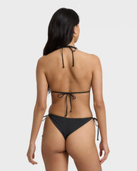Sol Searcher Tie-Side Tanga Skimpy Bikini Bottoms - Black Pebble