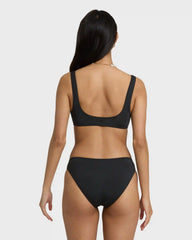 Sol Searcher Scoop Tank Bikini Top - Black Pebble
