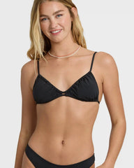 Sol Searcher Teagan Bralette Bikini Top - Black Pebble