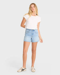 Daily Tee Solid Short Sleeve Knit T-Shirt - Salt Crystal