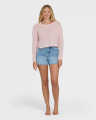 Daze Time Crewneck Sweater - Rosewater