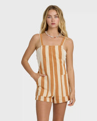Beach Crush Yarn-Dyed Overalls - Caramel Cafe
