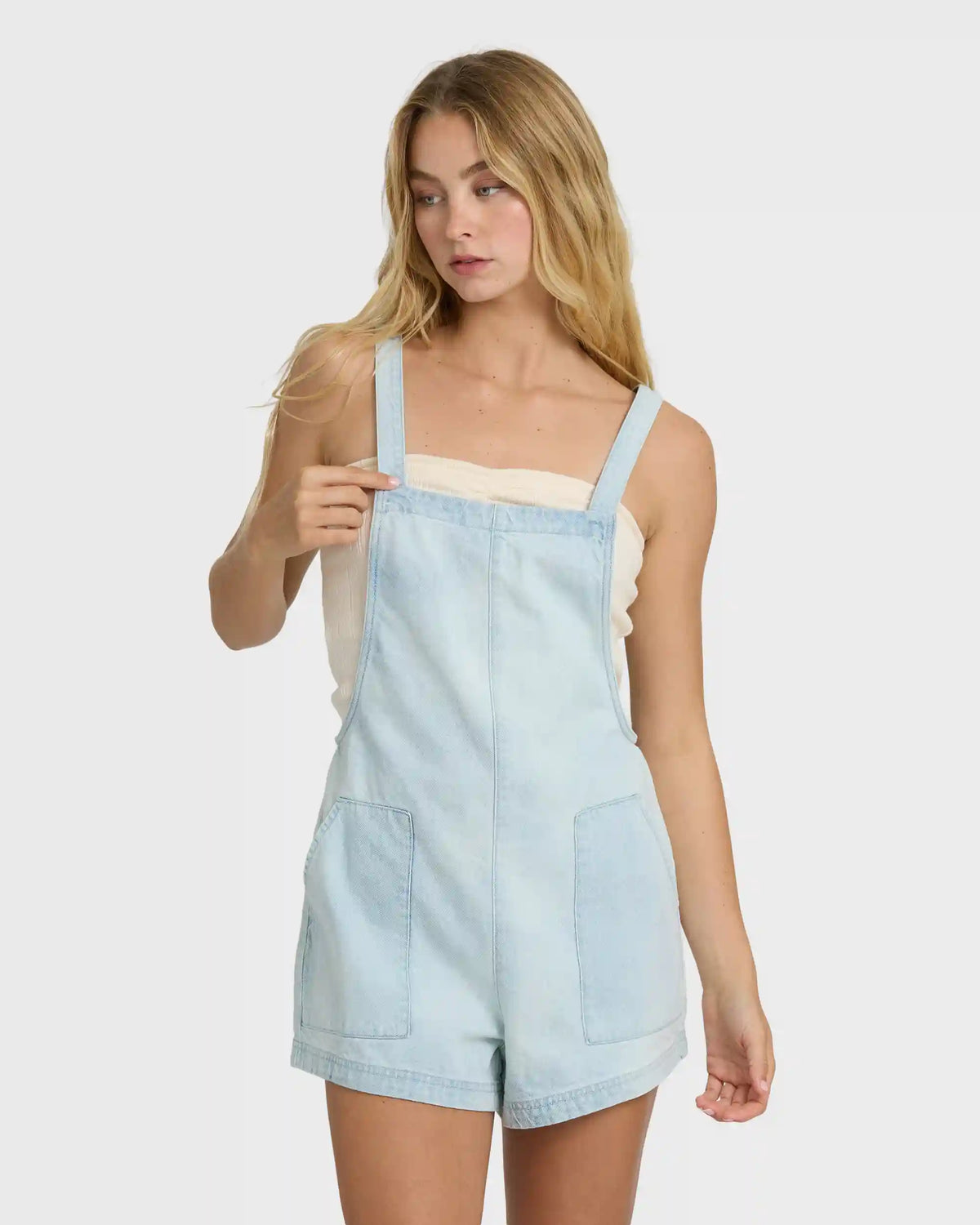 Beach Crush Denim Overalls - Blue Mist