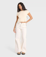 Free Fall Flare 5-Pocket Pants - Sea Salt