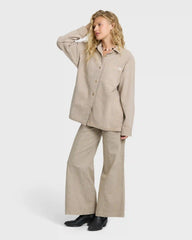 Rival Wide Leg Pants - Cobblestone