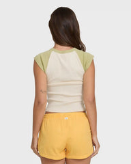 Horizon Raglan Short Sleeve Knit T-Shirt - Cactus