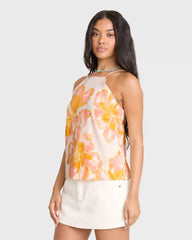 Floral Trippin Tank Top - Salt Crystal