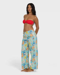 Palm Grove Elastic Waist Pants - Dream Blue