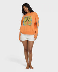 Palm Crewneck Sweatshirt - Tangerine