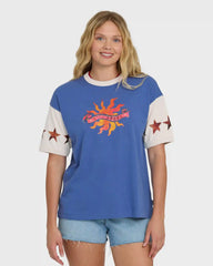 Tropics Co Ringer Short Sleeve Knit T-Shirt - Dutch Blue