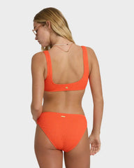 Summer Hi Scoop Tank Bikini Top - Hot Coral