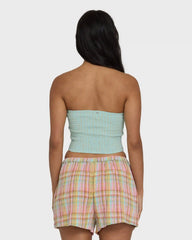Keep It Simple 2 Tube Sleeveless Woven Shirt - Clearwater