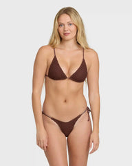 Twisted Tides Tie-Side Dippi Skimpy Bikini Bottoms - Espresso