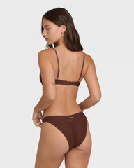 Twisted Tides V Bralette Bikini Top - Espresso