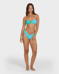 Sunrays Color Block Rio Bandeau Bikini Top - Ocean Spray