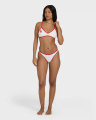 Picnic V Cross-Back Bralette Bikini Top - Salt Crystal