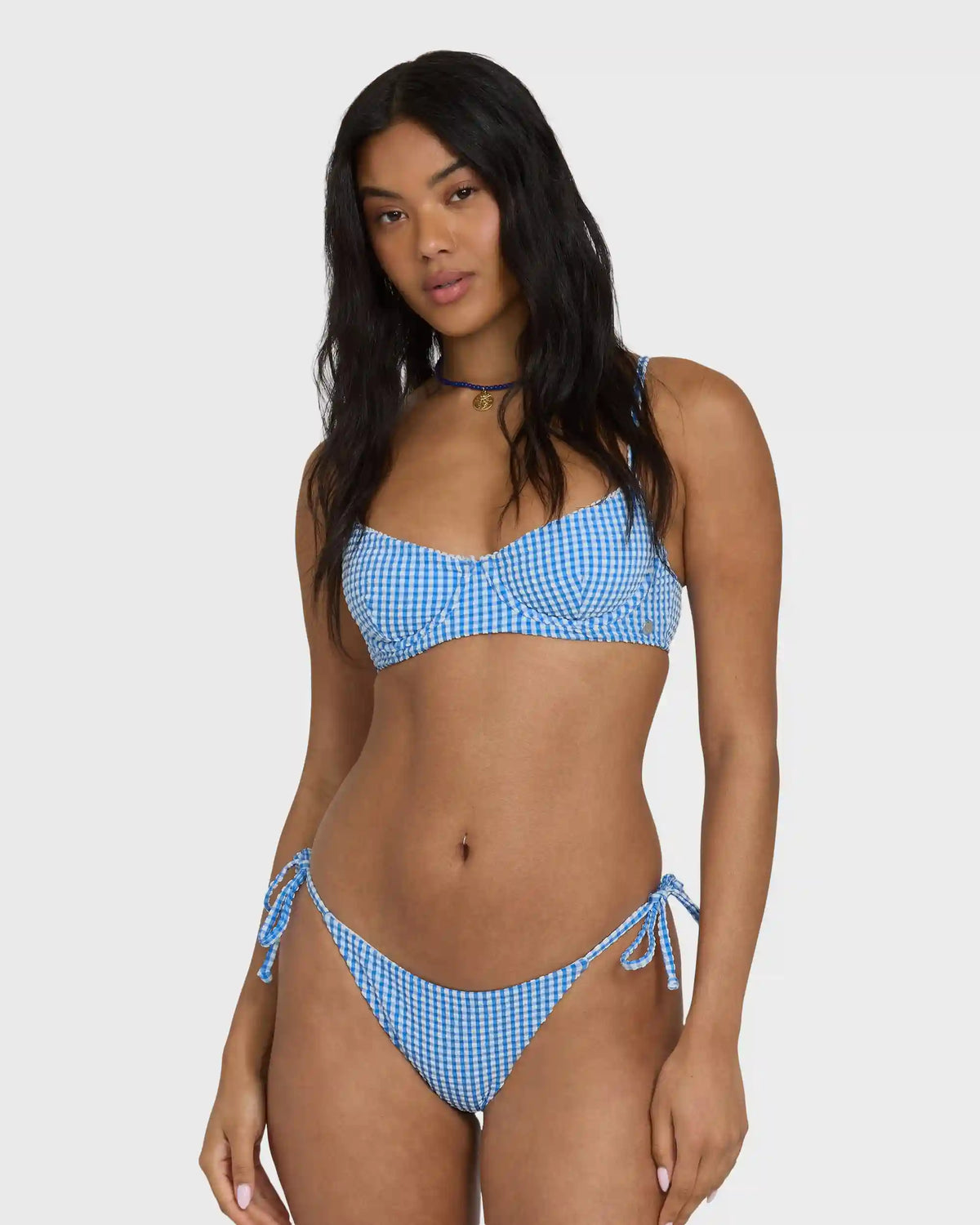 Mini Wave Check Helena Underwire Bikini Top - True Blue