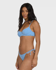 Mini Wave Check Helena Underwire Bikini Top - True Blue