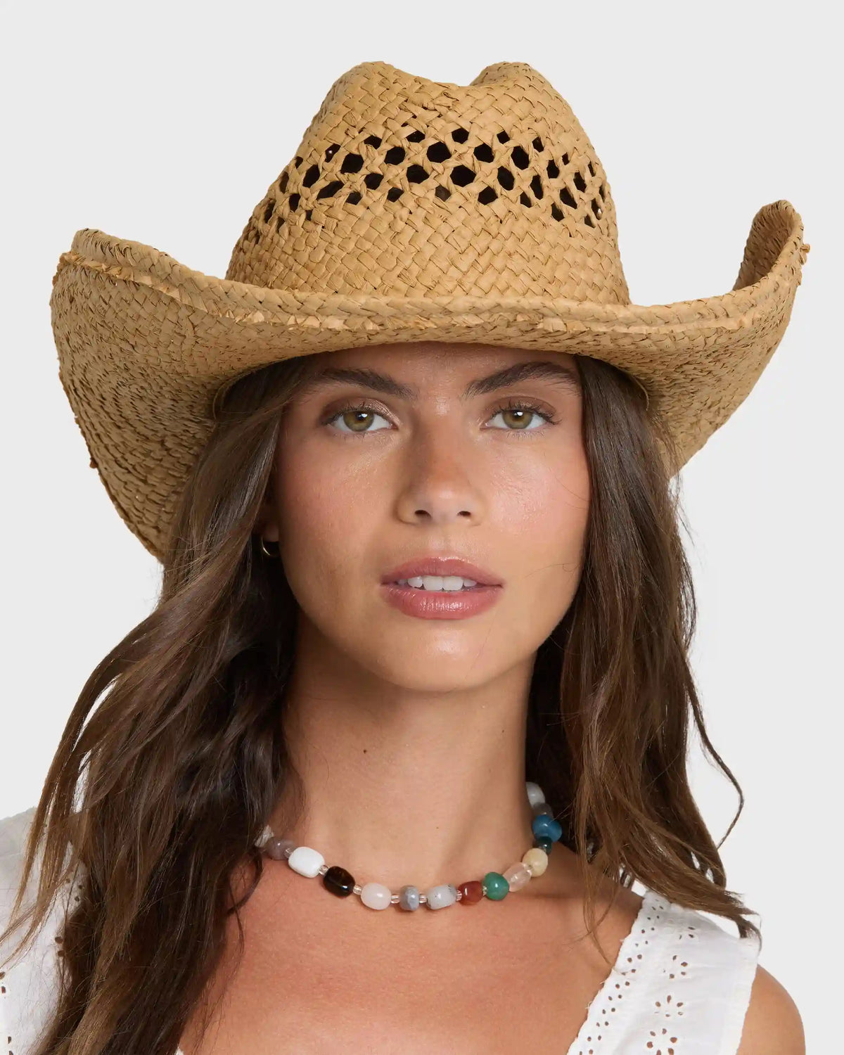 Wild Waves Wide Brim Straw Hat - Natural