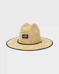 Tides Print Straw Lifeguard Hat - Jet Black