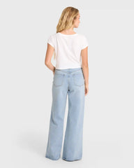 Free Fall High-Waist Denim Flare Pants - Light Wash
