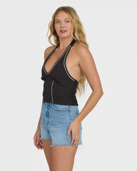 Sunny Sometimes Solid Tank Top - Black Sands