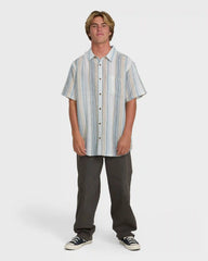All Day Stripe Short Sleeve Shirt - Blue/White