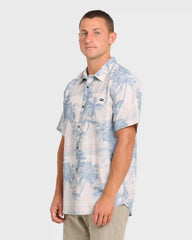 Sundays Lounge Short Sleeve Woven Shirt - Blue Haze