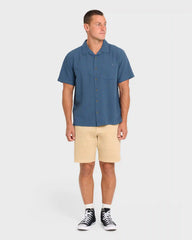 Victoria Vacay Short Sleeve Woven Shirt - China Blue