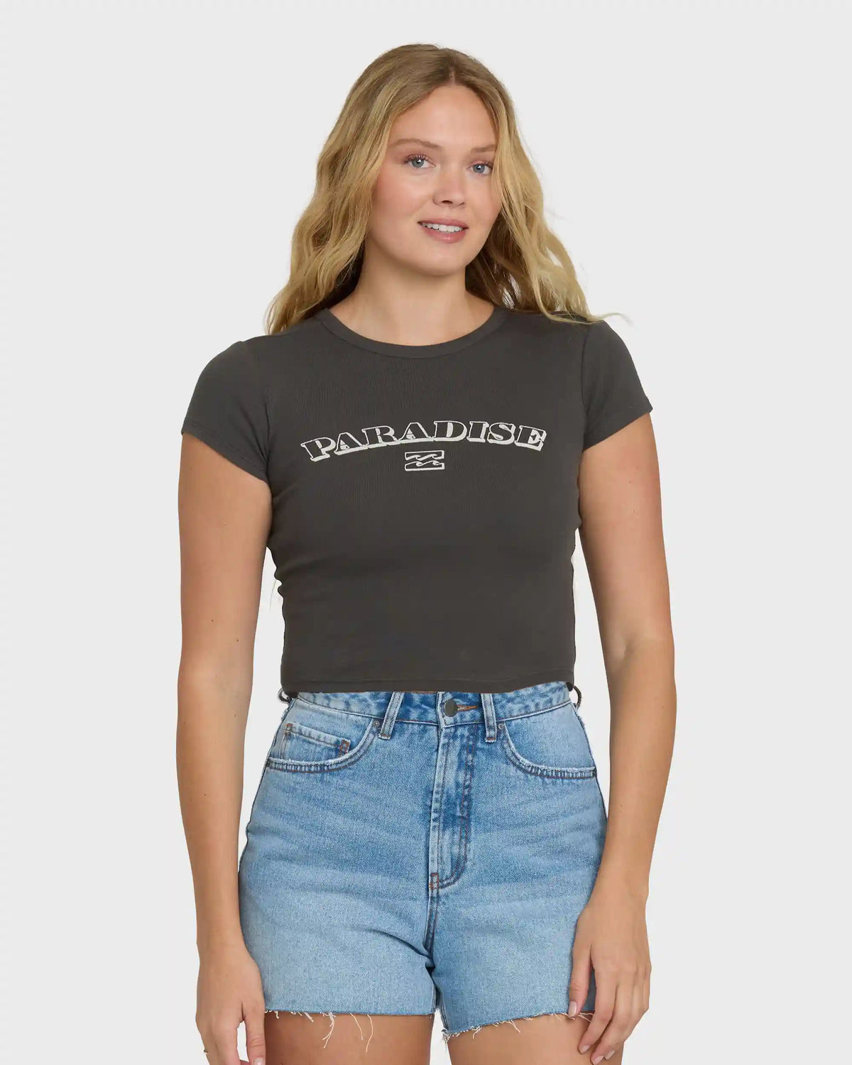 Off We Go Short Sleeve Knit T-Shirt - Off Black