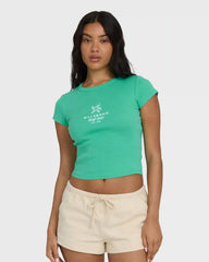 Summer Icons Short Sleeve Knit T-Shirt - Green Tropics