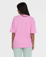 Feel The Heat Short Sleeve Knit T-Shirt - Party Pink