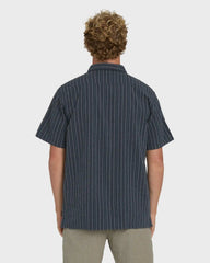 Garage Sandon Jacquard Short Sleeve Woven Shirt - True Navy