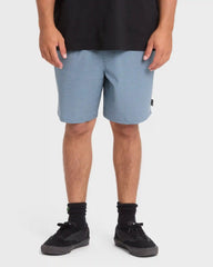 Crossfire Elastic Wave Washed 18" Amphibian Hybrid Shorts - China Blue