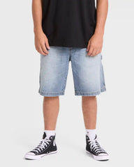Bad Dog Workwear Denim Shorts - Bleached Blue Wash