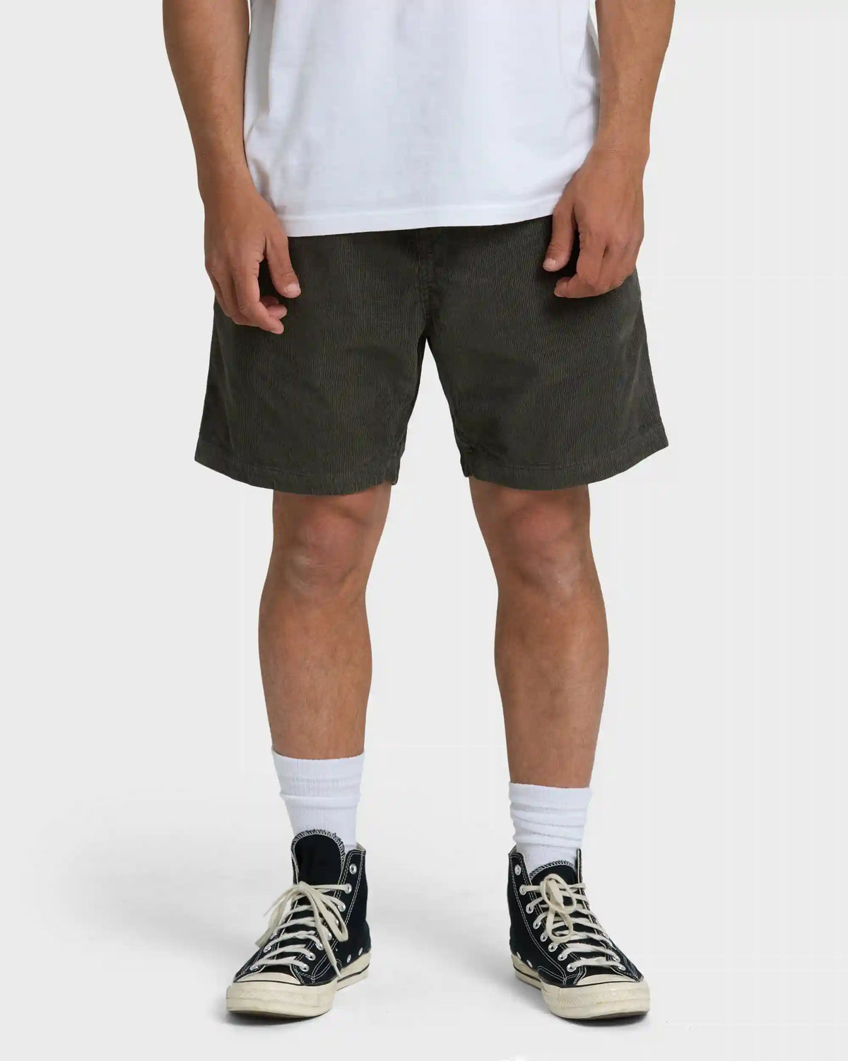 Larry Layback 17" Corduroy Shorts - Dark Gray