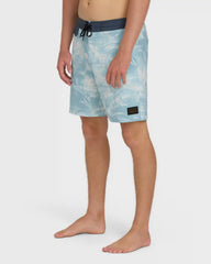 True North Garage Lo Tide 18" Boardshorts - Blue Fog