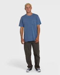 Essential Wave Washed Premium Short Sleeve Pocket Tee - Blue Horizon