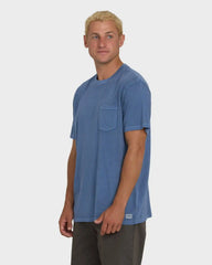 Essential Wave Washed Premium Short Sleeve Pocket Tee - Blue Horizon