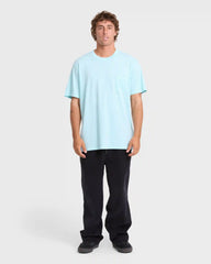 Essential Wave Washed Premium Short Sleeve Pocket Tee - Coastal Blue