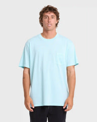 Essential Wave Washed Premium Short Sleeve Pocket Tee - Coastal Blue