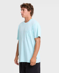 Essential Wave Washed Premium Short Sleeve Pocket Tee - Coastal Blue